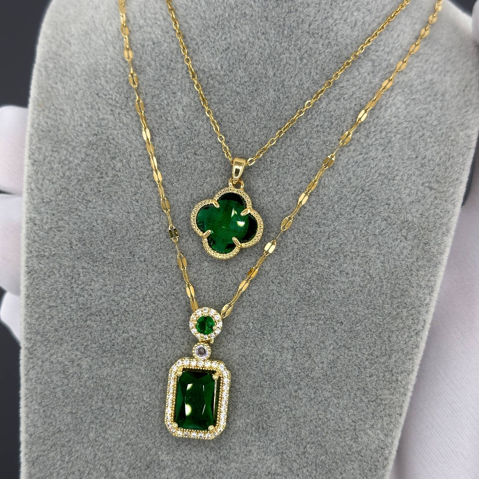 Collier en or et diamants verts Forest Luxe