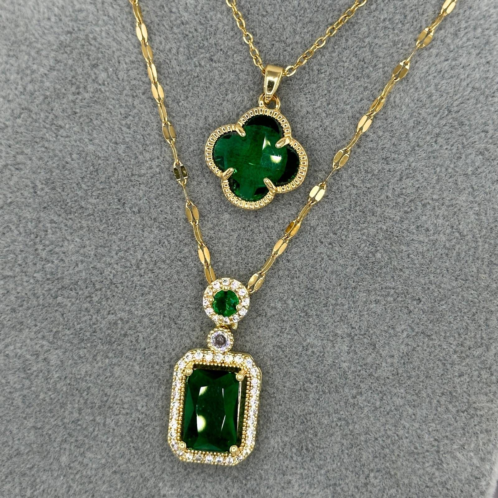 Collier en or et diamants verts Forest Luxe