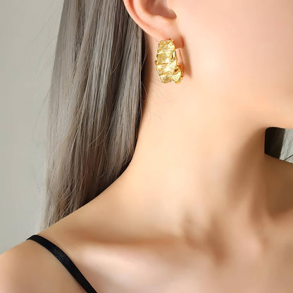 18K gold plated Stainless steel earrings, Intensity